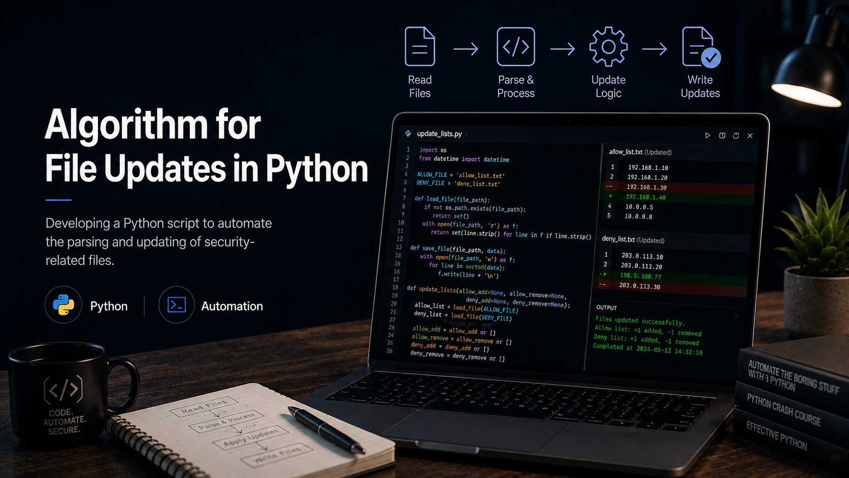 Algorithm for File Updates in Python